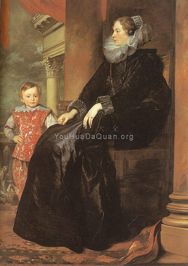 A Genoese Noblewoman and Her Son - 安东尼·凡·戴克